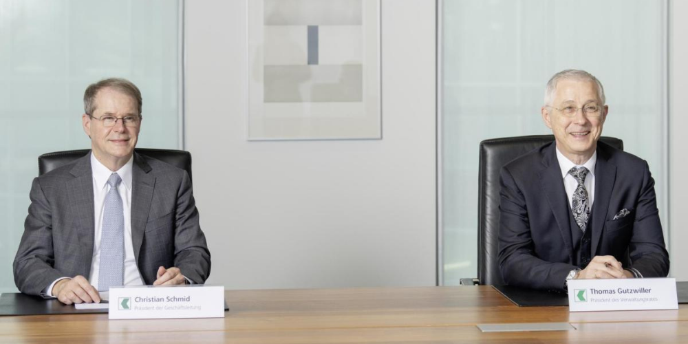 SGKB-CEO Christian Schmid und Verwaltungsratspräsident Thomas Gutzwiller