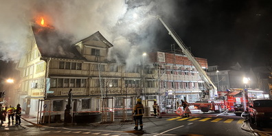 Brand im Dorfzentrum in Wattwil.