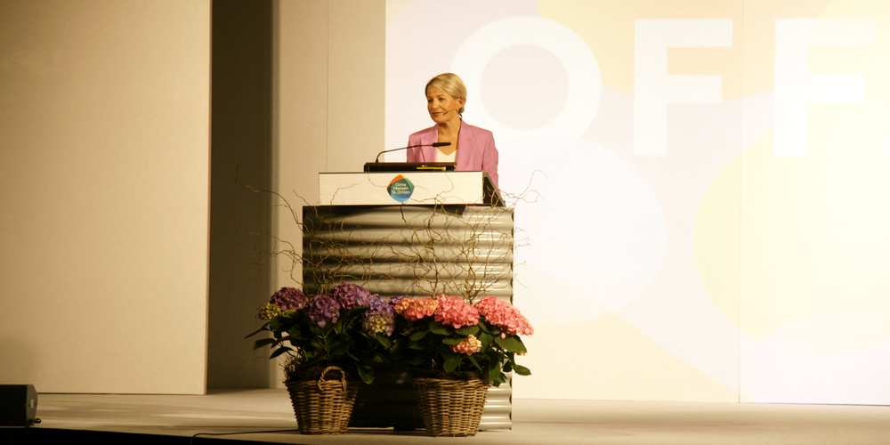 Christine Bolt, Direktorin der Olma Messen St.Gallen, bei ihrer Eröffnungsansprache.