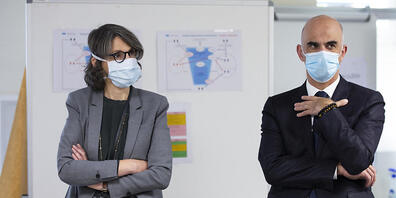 Direktorin Anne Lévy und Gesundheitsminister Alain Berset