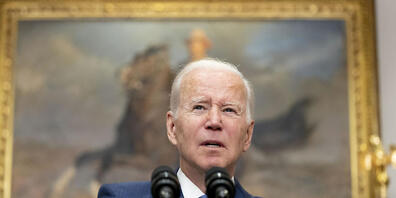 Joe Biden spricht im Roosevelt Room des Weißen Hauses über den Krieg in der Ukraine. Der US-Präsident kündigte am Donnerstag an, den Kongress um die Bewilligung von weiteren 33 Milliarden US-Dollar zur Unterstützung der Ukraine im Krieg gegen Russ...