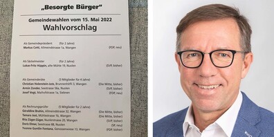 Markus Cotti, Kandidat für das Präsidium der Gemeinde Wangen, erhält Unterstützung der sogenannten «besorgten Bürger». 