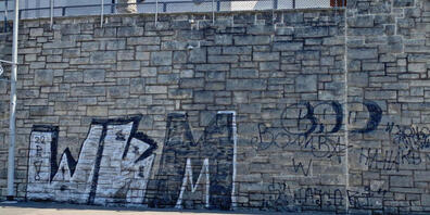 Am Donnerstag hat ein 21-Jähriger eine Mauer in Sirnach TG mit Graffitis besprüht.