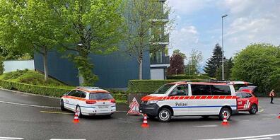 Hier fand der Lauf des wild gewordenen Rinds in Zug durch einen Polizeischuss sein Ende.