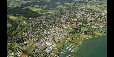 Die Stadt Kreuzlingen aus der Vogelperspektive.