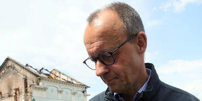 Friedrich Merz in Irpin. Foto: -/Ukrinform/dpa