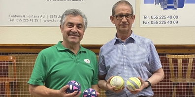 Erzielten beim nachösterlichen Boccia-Turnier das beste Punkteverhältnis: Francesco Dello Stritto (l.) und Edy Huber.