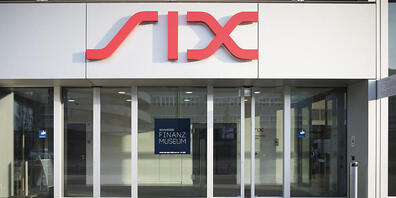 Der Eingang zur Schweizer Börse SIX. (Archivbild)