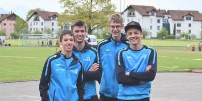 Tobias und Bruno Seliner, Joel Zahner und Jonas Schärli (v.l.n.r.) überzeugten beim Saisonstart mit guten Leistungen.