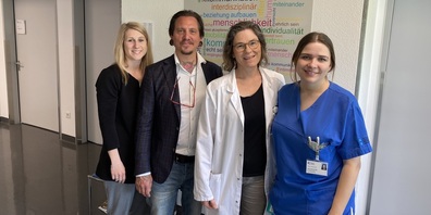 Das Leitungsteam der Palliativstation (von links): Jaqueline Freund, Dr.med. Raoul Pinter, Dr. med. Birgit Schwenk, Rahel Büchel