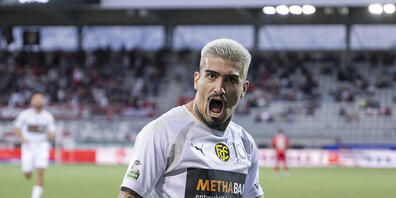 Der unzähmbare Joaquin Ardaiz vom FC Schaffhausen jubelt nach seinem Tor zum 3:1 in Thun