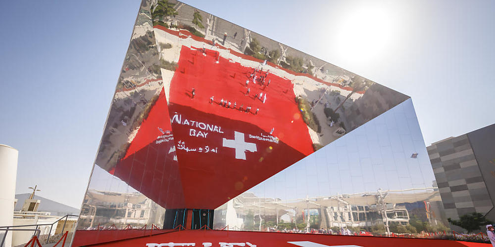 Der Swiss Pavilion in Dubai am Swiss National Expo Day im Oktober 2021.