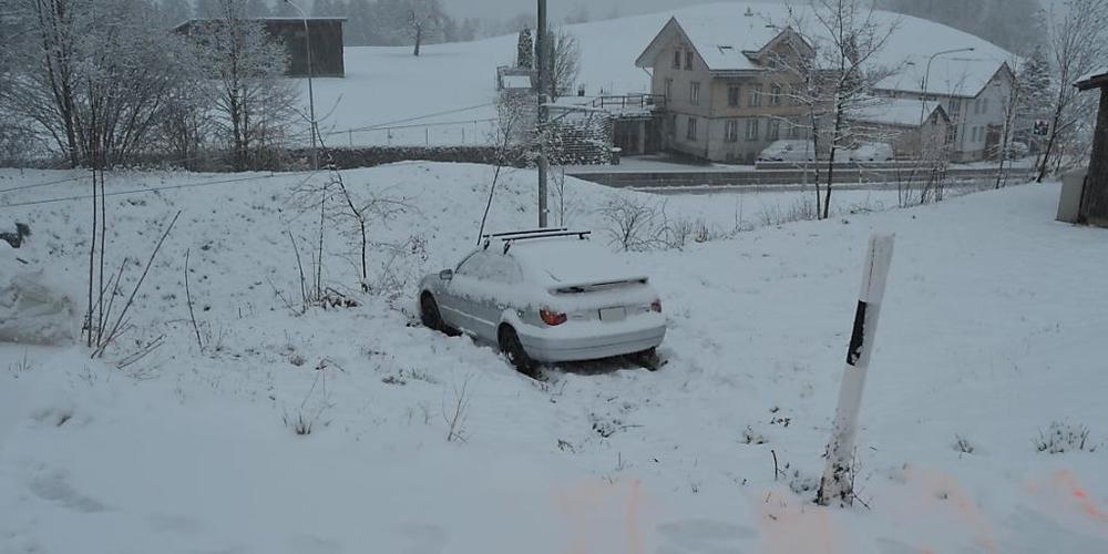 Niemand verletzt, aber hoher Sachschaden nach Rutschpartie in Herisau, Appenzell Ausserrhoden, in der Nacht auf Samstag.