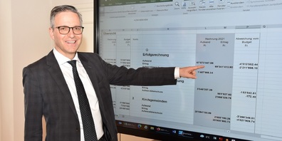 Thomas Franck, Verwaltungsdirektor des Katholischen Konfessionsteils des Kantons St.Gallen, erläutert das Rechnungsergebnis.