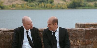 Punkten als Team: Bernard Campan (rechts, spielt Bestatter Louis) und Alexandre Jollien (spielt Velokurier Igor) in "Presque".