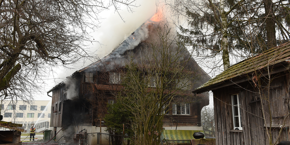 Die Feuerwehr Wangen im Einsatz.