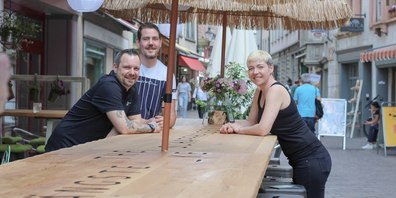  Gemeinsam als Team konnten Martin Spanihel (l.), Sandro Belotti und Christina Fischer ihr Projekt umsetzen.