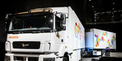 Der erste in der Schweiz entwickelte Wasserstoff-Lastwagen mit einem Gewicht von 40 Tonnen.