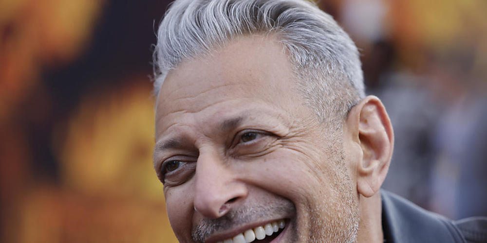 Bei der Premiere des neuen Films «Jurassic World: Ein neues Zeitalter» verrät Schauspieler Jeff Goldblum, dass ihm Fake-Dinosaurier weitaus lieber sind, als echte Exemplare. Foto: Thomas Banneyer/dpa