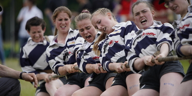 Das Mosliger Frauenteam am internationalen Turnier in Sins. 