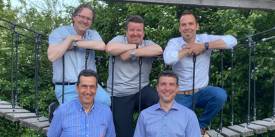 Änderungen im Vorstand (von links nach rechts): Romi Maier (Vize-Präsident), Patrick Spirig (neues Vorstandsmitglied und Präsident der Betriebskommission HPS) , Carsten Zeiske (Präsident), Armin Lüchinger (neuer Aktuar), Swen Baumgartner (zurücktretendes Vorstandsmitglied)