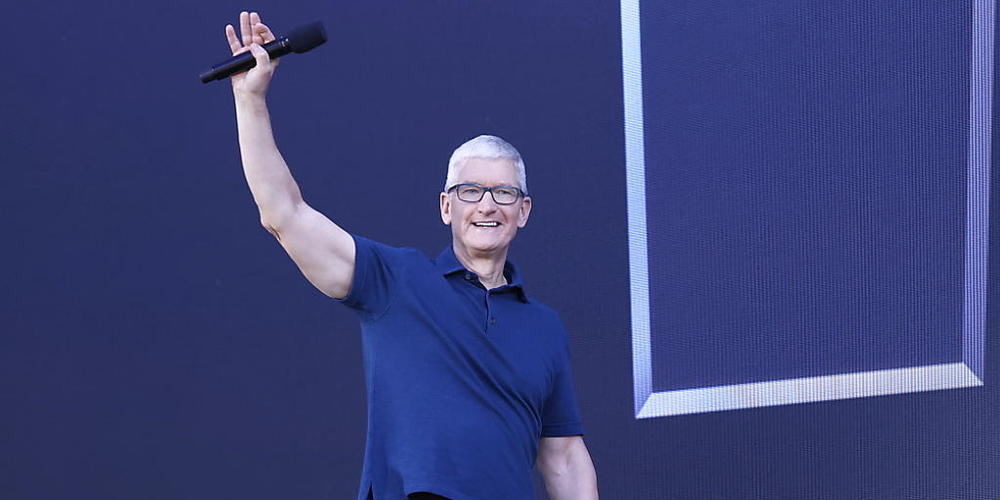 Apple-CEO Tim Cook an der Entwicklerkonferenz WWDC am Montag. Der Konzern kündigte unter anderem einen neuen Prozessor für seine neuen Mac-Computer an.