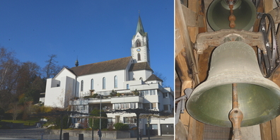 An der «Chinderfiir» erfahren die Kinder bis 8 Jahre und ihre Familien u.a. Interessantes zu den Glocken (r.) der Kirche Maria Himmelfahrt.