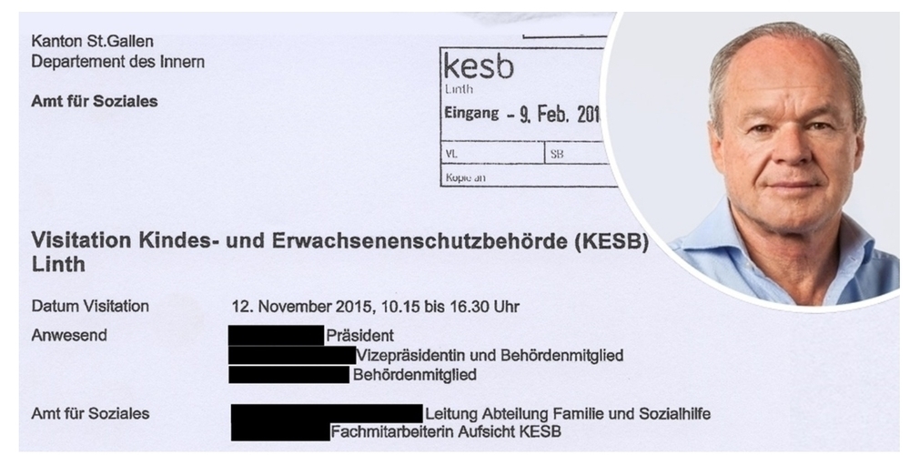 Untersuchung der kritisierten Kesb-Fälle durch das kantonale Amt ohne Anhörung der Betroffenen. (Im Bild rechts, Linth24-Verleger Bruno Hug) 