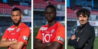(v.l.n.r.) Noah Jones, Frederico Da Costa und Luca Radice werden den FCRJ verlassen.