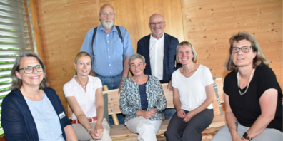 Die Vorstandsmitglieder und die alte und neue Geschäftsführerin der Spitex Vorderland: Marlen Oggier, Dajana Schüler, Peter Gut, Monika Niederer, Köbi Frei, Brigitte Bühler-Kälin und Gaby Weber.