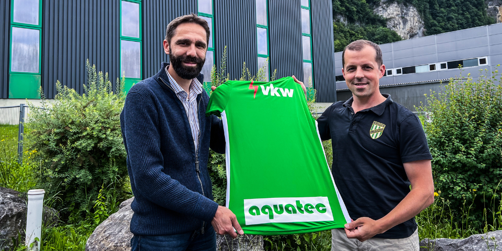 Daniel Jäger (Geschäftsführer Jäger Systemvertrieb) und Vincent Baur (Geschäftsführer SC Austria Lustenau ) 