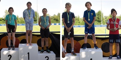 Alina Städler mit der Tagesbestzeit bei den Mädchen von 9,43. Platz 2 ging an Ladina Gut und Platz 3 an Leonie Hugentobler /  Blendi Krasniqi, der schnellste Uzwil 2022 mit einer Zeit von 8.98. Platz 2 ging an Liam Schön, Platz 3 hole sich Joel Huber.