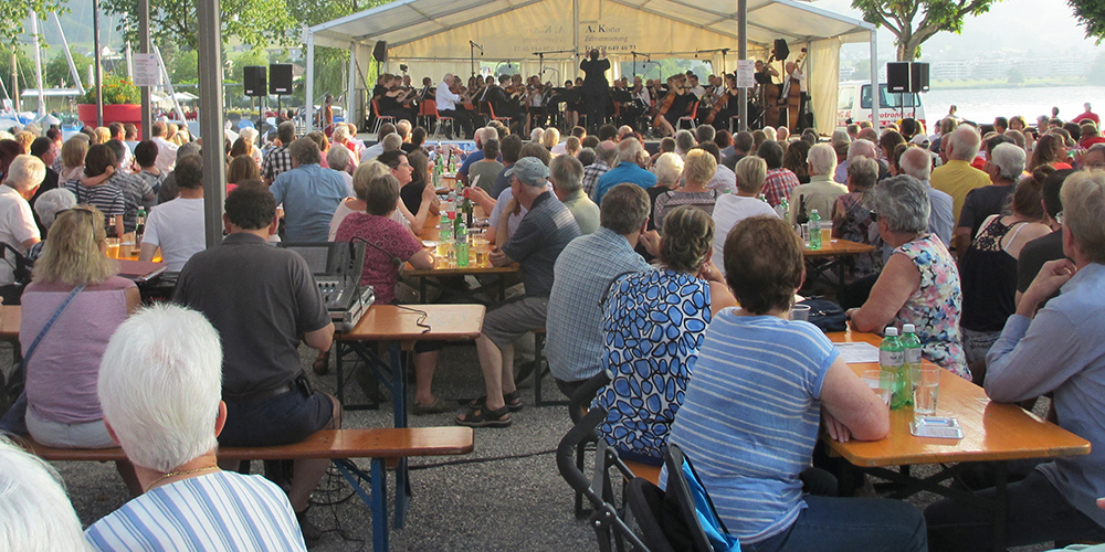 Das Orchester «con brio» wird am Samstag die Lachner Seeanlagen in Heurigenstimmung versetzen.