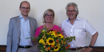 Im Bild (v.l.): Claudius Luterbacher, Heidi Gstöhl, Johannes Gunzenreiner (Präsident))