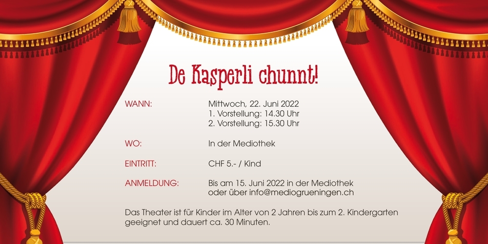 Das Kasperltheater ist eine gemeinsame Veranstaltung von Zwergenschloss und Mediothek Grüningen