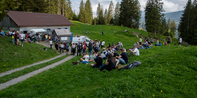 Openair-Stimmung am 5. Toggenburger Bierwandertag in Wildhaus SG 