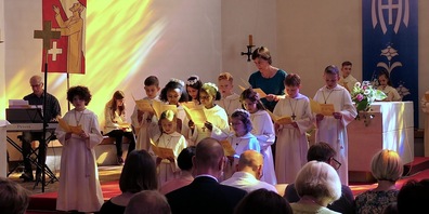 Die Kommunionskinder gestalteten den Gottesdienst mit