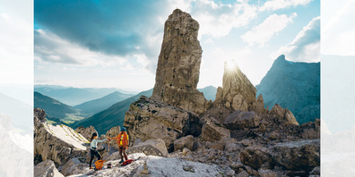 Klettern: Mehrseillänge am Schijenzahn.  