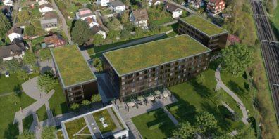 Visualisierung des neuen Gesundheitszentrums in Flawil.