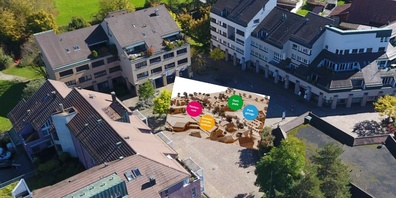 Das Dorfzentrum Zumikon entstand in den 1970er Jahren.
