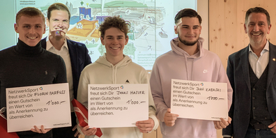 Nachwuchssportler 2020 und 2021: Florin Parfuss, Thomas Kern (NWS), Jonas Hasler, John Kabashi, Adrian Krüsi (NWS)