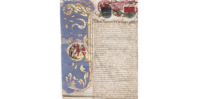 Manchmal darf’s auch etwas pompös sein: Initiale aus dem «Goldenen Bund» von 1586