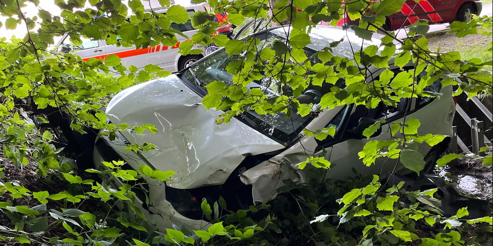 Die Autofahrerin wurde als fahrunfähig eingestuft. Am Auto entstand ein Totalschaden.