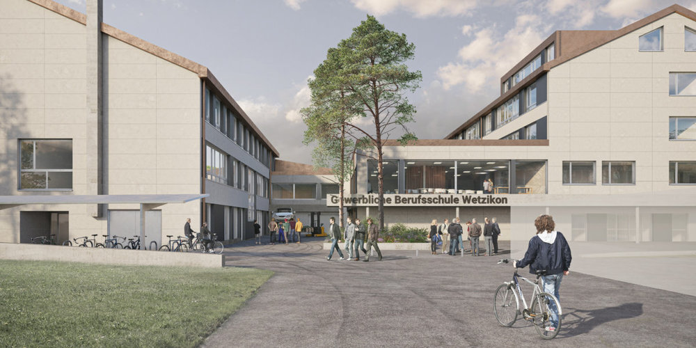 Die GBW wird umfassend saniert. Der Haupteingang wird künftig an der Tödistrasse gegenüber vom Coop liegen.