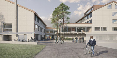 Die GBW wird umfassend saniert. Der Haupteingang wird künftig an der Tödistrasse gegenüber vom Coop liegen.