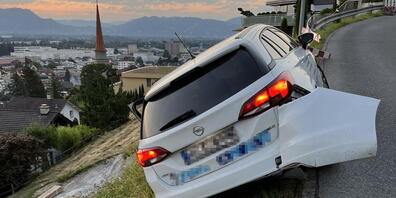 Zur Bergung des Fahrzeugs am steilen Hang musste auch die Feuerwehr aufgeboten werden.