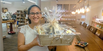 Der Geschenkkorb für die glückliche Gewinnerin.