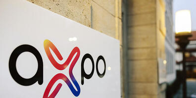 Das Logo des Energiekonzerns Axpo am Hauptsitz in Baden. (Archivbild)