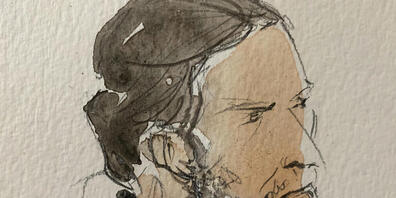 ARCHIV - Diese Gerichtsskizze zeigt den Hauptangeklagten Salah Abdeslam beim Prozess um die Terroranschläge von Paris im Jahr 2015. Foto: Noelle Herrenschmidt/AP/dpa - ACHTUNG: Nur zur redaktionellen Verwendung und nur mit vollständiger Nennung de...