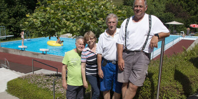 Das Baditeam hat sich eingespielt: Markus Knaus, Tania Mosimann, Rastislav Sagath und Markus Deuber (v.l.n.r.)